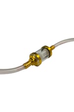 MOTOSİKLET BENZİN FİLTRESİ MODİFİYE GOLD + BENZİN HORTUMU ŞEFFAF SET / HORTUM BOY 25+25 cm CG - CUB