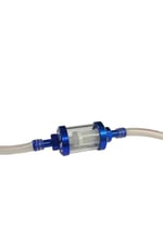 MOTOSİKLET BENZİN FİLTRESİ MODİFİYE MAVİ + BENZİN HORTUMU ŞEFFAF SET / HORTUM BOY 25+25 cm CG - CUB