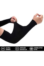 MOTOSİKLET GÜNEŞLİK KOLLUK SİYAH 2 ADET LİKRALI HAVA ALABİLEN ÖZEL KUMAŞ