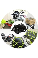 Motosiklet Kask Filesi – 6 Kanca | Neon Sarı | 1 Metre Esneyebilir Uyumlu