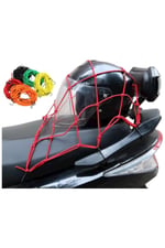 MOTOSİKLET KASK FİLESİ [ AHTAPOT ] YEŞİL 6 KANCALI 35 x 35 cm