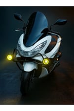 MOTOSİKLET SİS FARI LED MERCEKLİ UZUN KISA ÇAKARLI SİYAH 2 ADET + AÇMA KAPAMA DÜĞMESİ SET