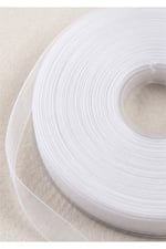 Beyaz Organze Kurdele Rulo 6 mm 23 mt – Dekoratif Hediye Paketi ve Süsleme Kurdelesi