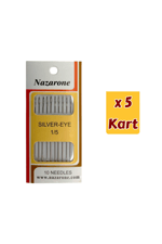 DİKİŞ İĞNE NO:1/5 GÜMÜŞ 5 KART(50 ADET İĞNE)
