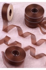 Fantazi Şifon Kurdele 2,5cm-20mt-kahverengi(208)