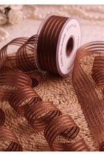 Fantazi Şifon Kurdele 2,5cm-20mt-kahverengi(208)