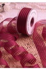Fantazi Şifon Kurdele 5 Çizgili 2,5cm-20mt-bordo