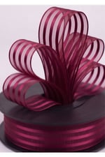 Fantazi Şifon Kurdele 5 Çizgili 2,5cm-20mt-bordo