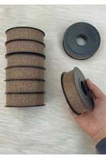 Kapiçino Keten Nopeli Kurdele 2,5 Cm 20 Metre, Bohça Çeyiz Özel Gün Hediye Süsleme Kurdelesi
