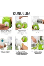 Masaüstü 3 Aparatlı Pratik Rende Seti-yeşil