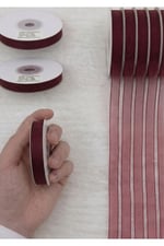 Organze Kurdele 1cm/23mt-bordo(1007)