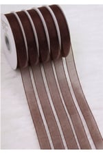 Organze Kurdele 1cm/23mt-kahverengi(208)