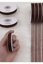 Organze Kurdele 1cm/23mt-kahverengi(208)