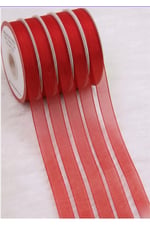 Organze Kurdele 1cm/23mt-kırmızı(1102)