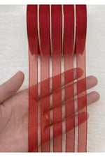 Organze Kurdele 1cm/23mt-kırmızı(1102)