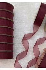 Organze Kurdele 2cm-23mt-bordo(1007)