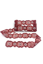 Organze Pul Dantel 13-1657 13,5mt-kırmızı Gümüş