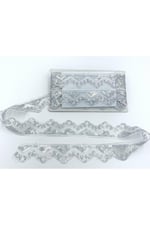 Organze Pul Dantel 3703(13-657) 13,5mt-gümüş