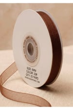 Organze Tül Kurdele Kahverengi 6 mm 23 mt, Gelin, Bohça, Nişan, Çeyiz, Hediye, Paketleme, Süsleme