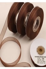 Organze Tül Kurdele Kahverengi 6 mm 23 mt, Gelin, Bohça, Nişan, Çeyiz, Hediye, Paketleme, Süsleme