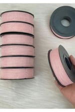 Pembe Keten Nopeli Kurdele 2,5 Cm 20 Metre, Bohça Çeyiz Özel Gün Hediye Süsleme Kurdelesi