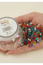 Plastik Başlı Kavanoz Eşarp Başörtü Iğnesi Türban Şal Iğnesi Mineli Renkli Toplu Iğne- L100447