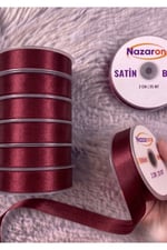 Saten Biye 2cm- 25mt- Açık Bordo