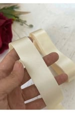 Saten Kurdele 3cm-10mt-krem(103)