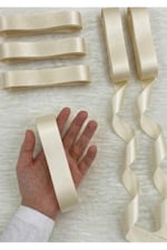 Saten Kurdele 3cm-10mt-krem(103)