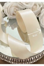 Saten Kurdele 4cm-10mt-krem(103)