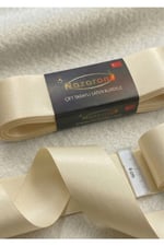 Saten Kurdele 4cm-10mt-krem(103)