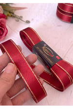 Saten Simli Kurdele 2cm-10mt-bordo