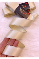 Saten Simli Kurdele 3cm-10mt-krem