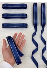 Saten Simli Kurdele 3cm-10mt-lacivert(1111)