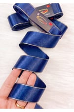 Saten Simli Kurdele 3cm-10mt-mavi(1206)