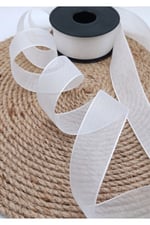 Şifon Kurdele 4cm-20mt-beyaz(101)