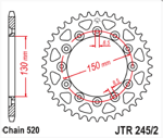 JTR245-2-50 JT ARKA DİŞLİ