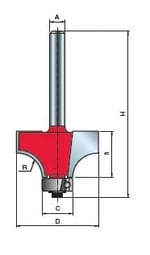 FREUD 25,4X12,7X55,2X6 Z2 34-11006P RULMANLI BALIK SIRTI FREZE BIÇAĞI
