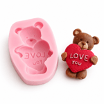 1124 - Silikon Kalıp Mum Kalıbı - Ayıcık I Love You