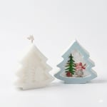 1148 - Silikon Kalıp Mum Kalıbı - Noel Baba Desenli Çam Ağacı