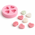 1231 - Silikon Kalıp Mum Kalıbı - 4'lü Mini Kalp Cookies