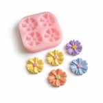 1379 - Silikon Kalıp Mum Kalıbı - 4lü Mini Çiçek