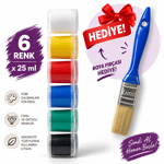 Akrilik Boya Seti 6x25 ml – 6 Renk