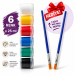 Akrilik Boya Seti 6x25 ml – 6 Renk