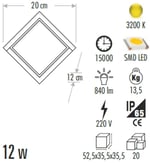CATA CT-7074 15W DOMİNİK LED BAHÇE APLİK