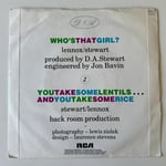 Eurythmics – Who's That Girl? Dönem Baskı 45 lik Plak