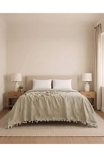 Çift Kişilik Jakar Desen Pamuklu Pike 230x250 cm / 4 mevsim