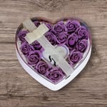 Canım Annem Yazılı Işıklı Lila Güllü Kalp Kutu