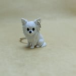 Chihuahua - Uzun tüylü - Beyaz - Anahtarlık