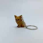 Chihuahua  Uzun Tüylü-Kahverengi- Anahtarlık